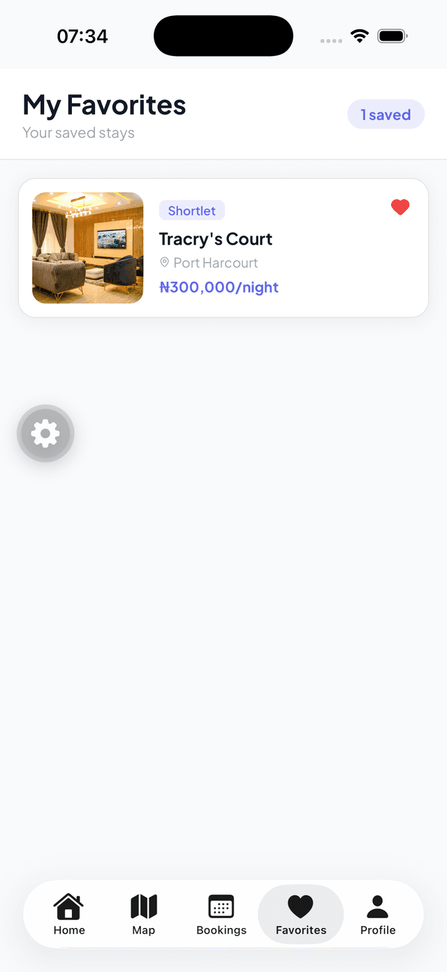 Roomly app home screen